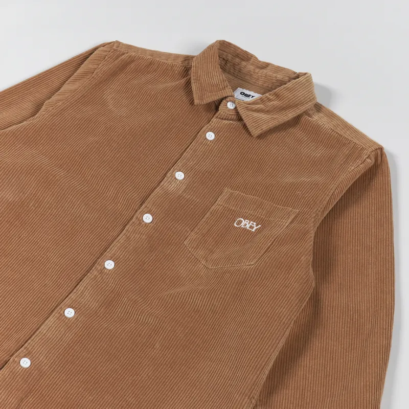 Obey Julian Woven Shirt Shirt Brown Sugar-2