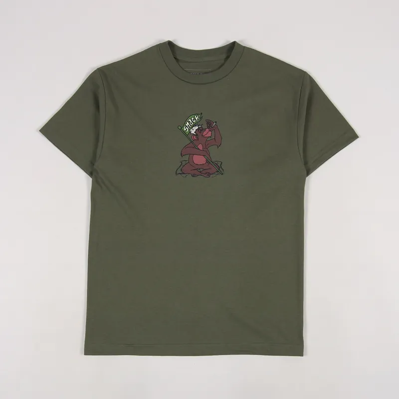 Snack Skateboards Jungle T Shirt Army Green