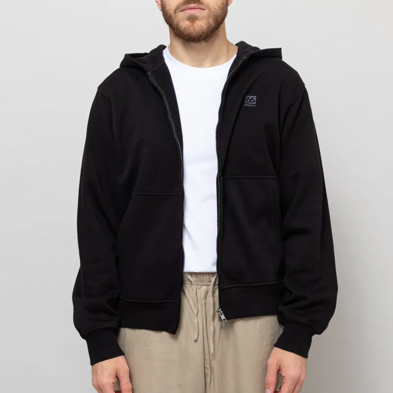66 North Dyngja Zipped Hoodie Black-2