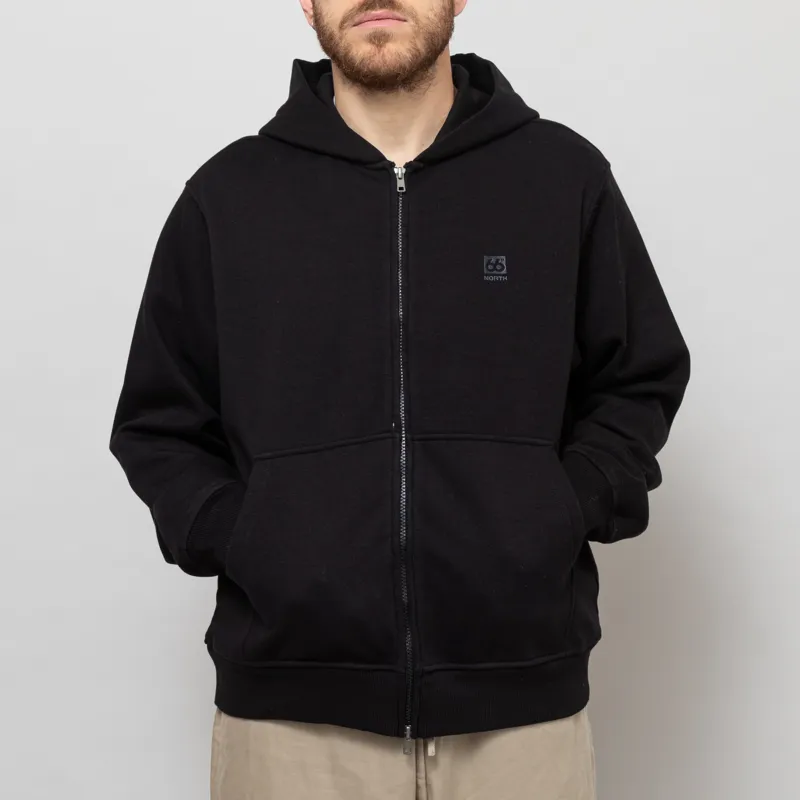 66 North Dyngja Zipped Hoodie Black-1