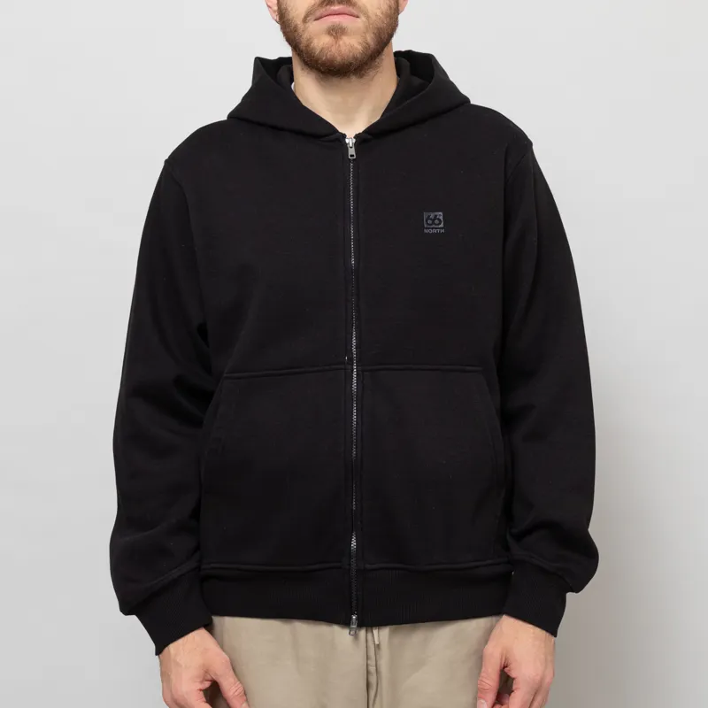 66 North Dyngja Zipped Hoodie Black