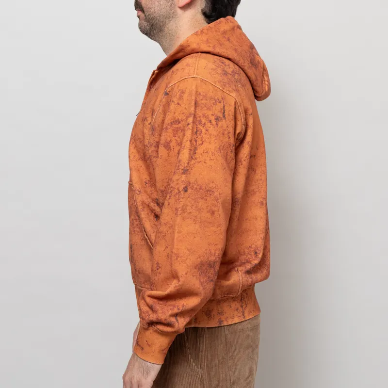 66 North Dyngja Zipped Hoodie Fisherman Print Orange-2