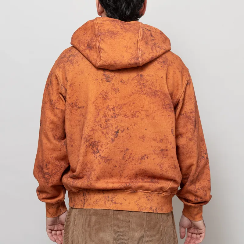 66 North Dyngja Zipped Hoodie Fisherman Print Orange-3