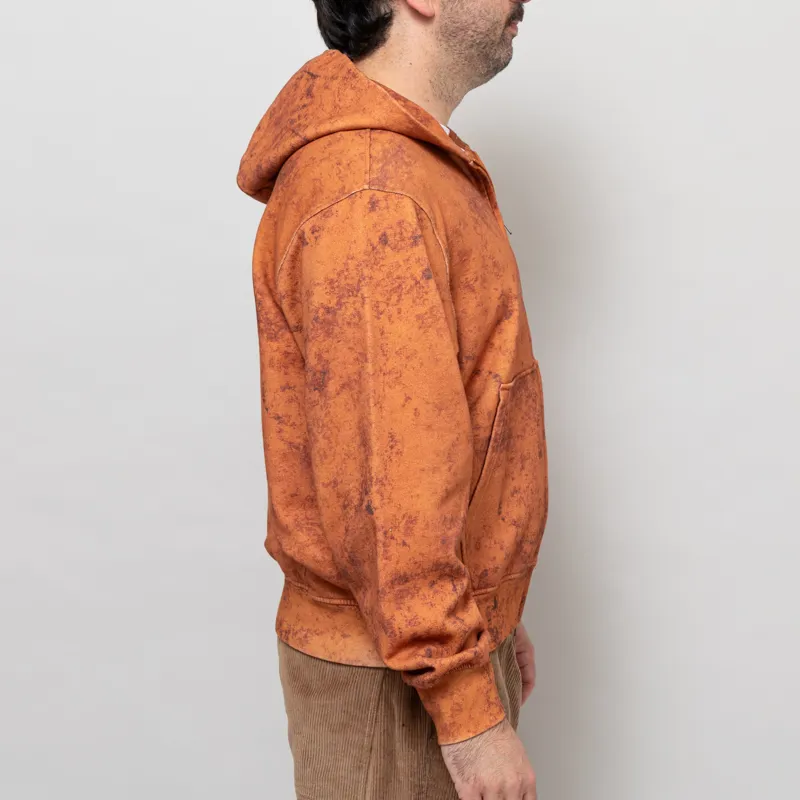 66 North Dyngja Zipped Hoodie Fisherman Print Orange-4