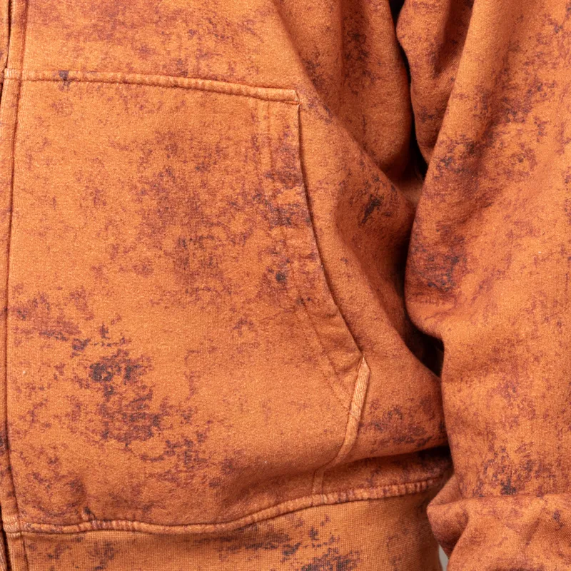 66 North Dyngja Zipped Hoodie Fisherman Print Orange-9