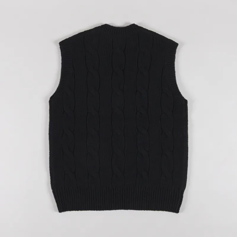 Fred Perry Womens Cable Knit Tank Black-1
