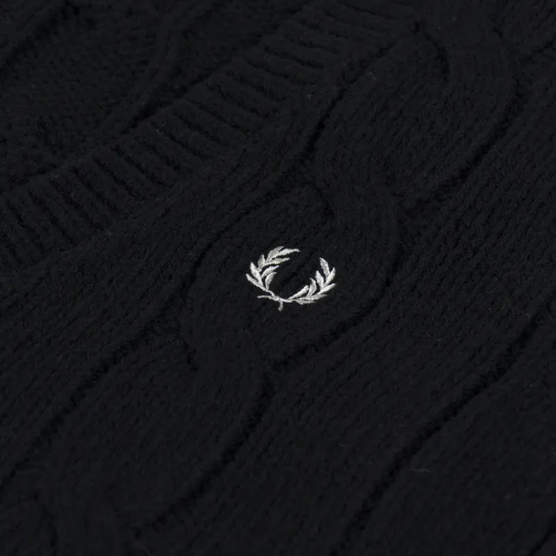 Fred Perry Womens Cable Knit Tank Black-4