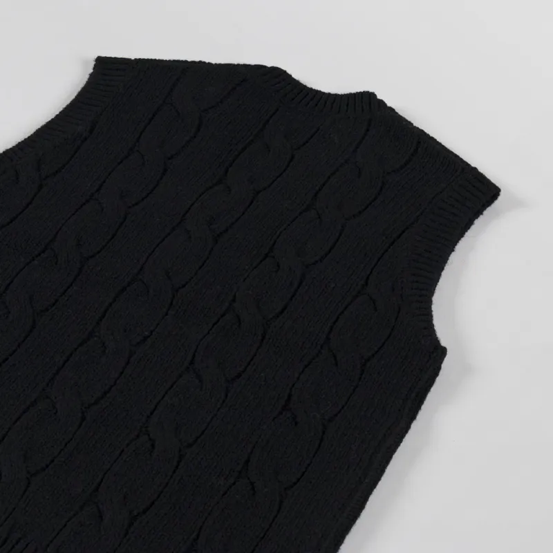 Fred Perry Womens Cable Knit Tank Black-3