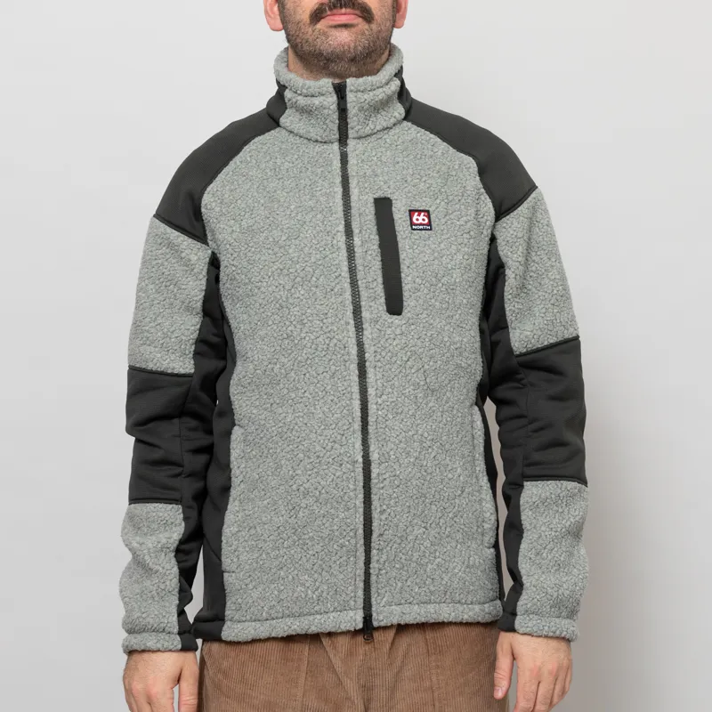 66 North Tindur Technical Shearling Jacket Stone