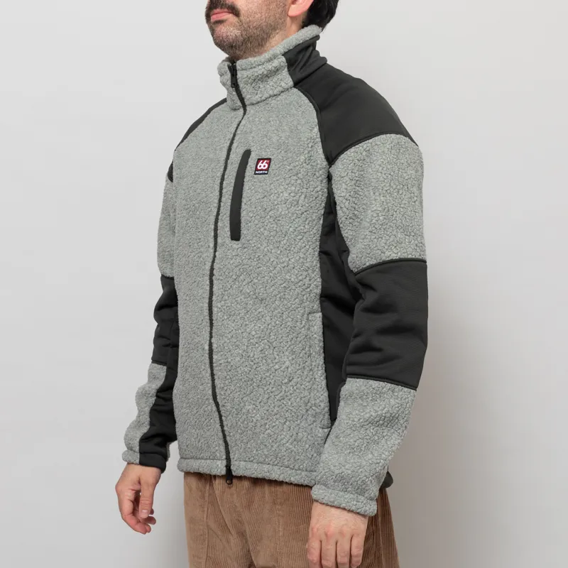66 North Tindur Technical Shearling Jacket Stone-1