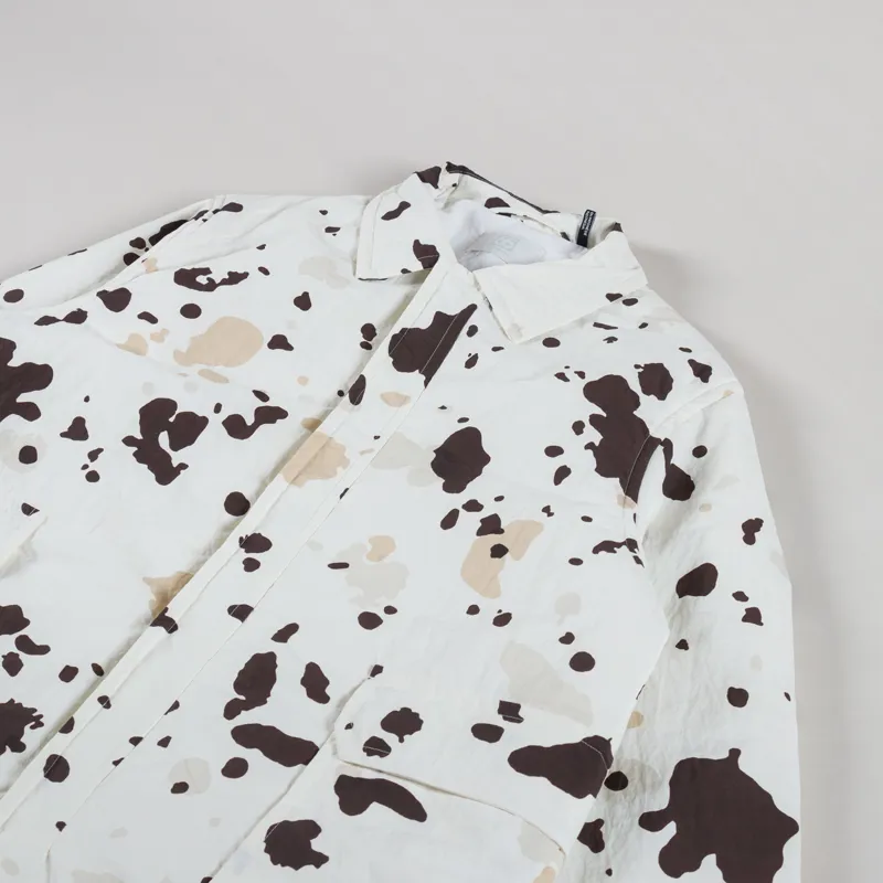 66 North Grotta Denim Shirt Jacket Eggshell Print-3