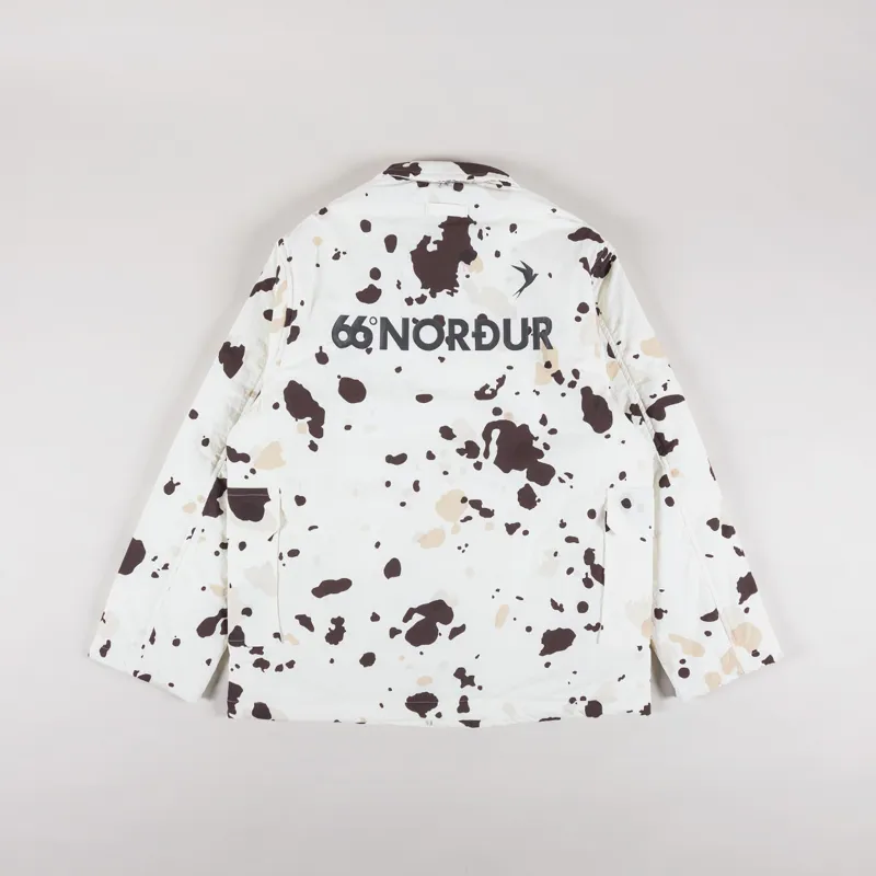 66 North Grotta Denim Shirt Jacket Eggshell Print-2