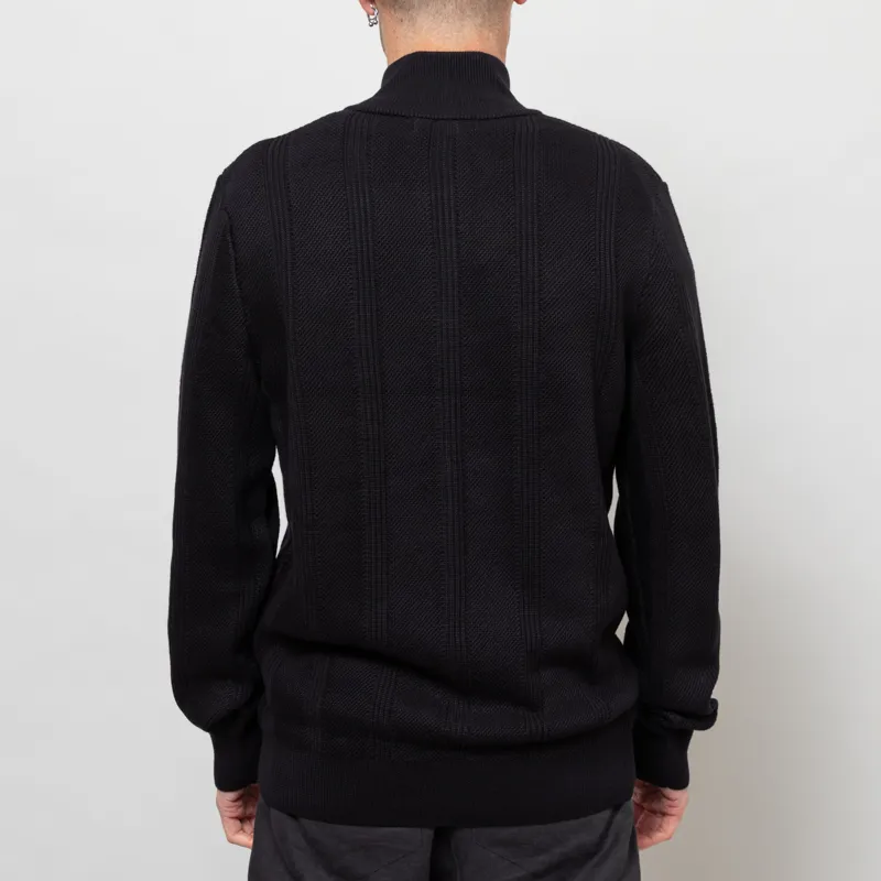 Fred Perry Textured Zip Through Cardigan Black-3