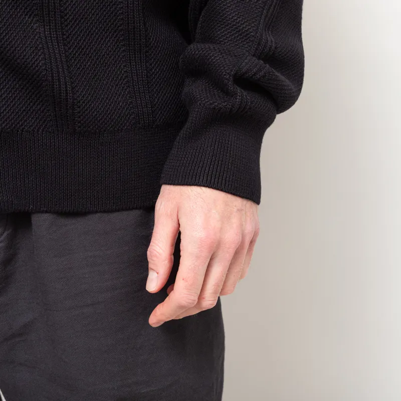 Fred Perry Textured Zip Through Cardigan Black-8