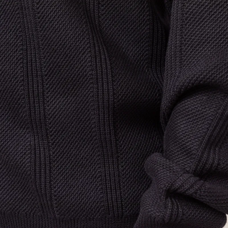 Fred Perry Textured Zip Through Cardigan Black-7