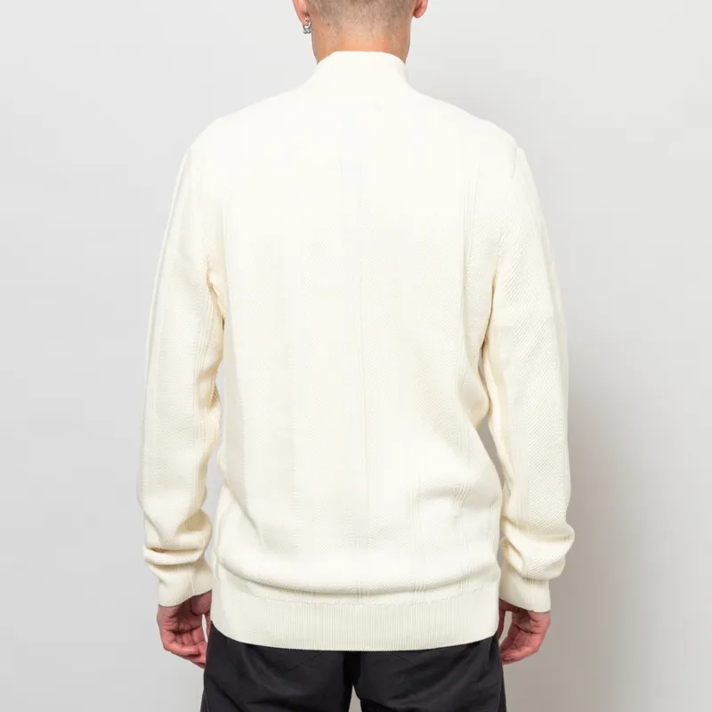 Fred Perry Textured Zip Through Cardigan Ecru-3