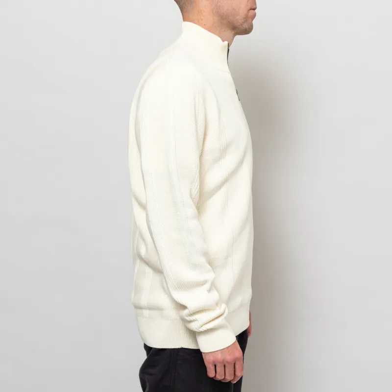 Fred Perry Textured Zip Through Cardigan Ecru-4