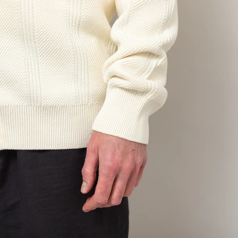 Fred Perry Textured Zip Through Cardigan Ecru-8