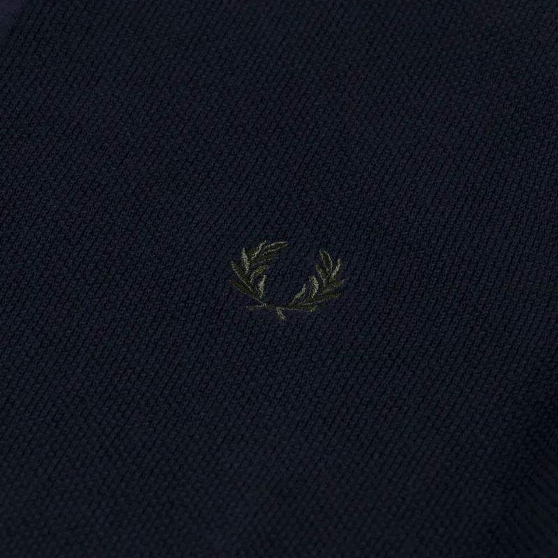 Fred Perry Pique Stitch Knitted Shirt Navy-3