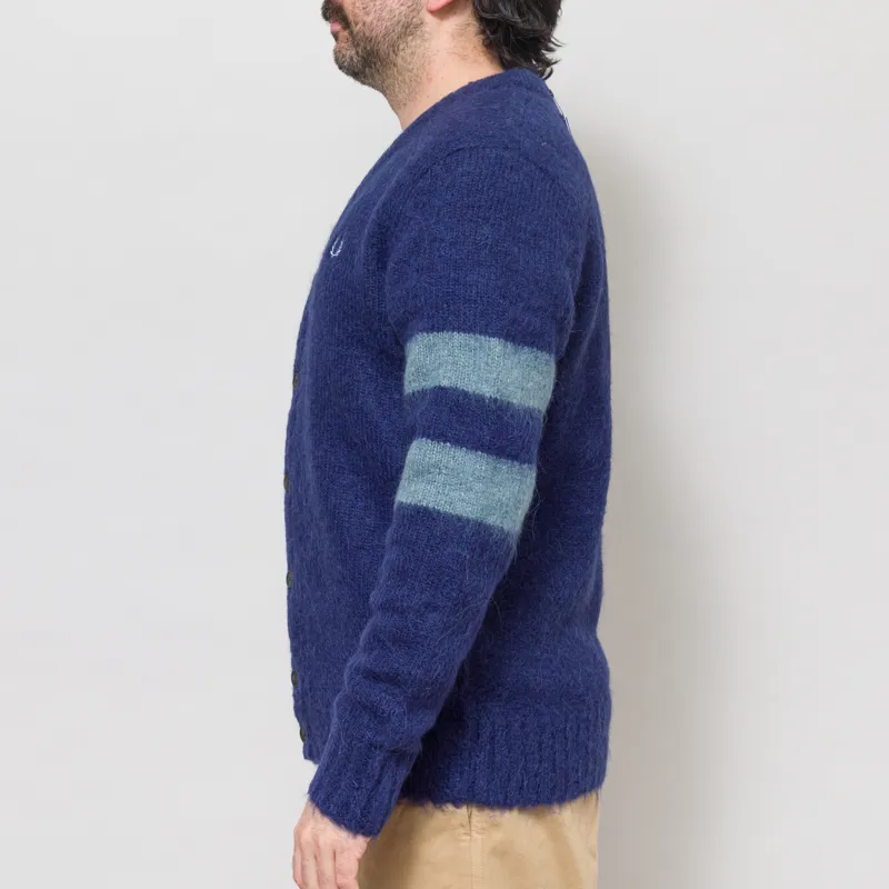 Fred Perry Chunky Tipped Sleeve Cardigan French Navy-2