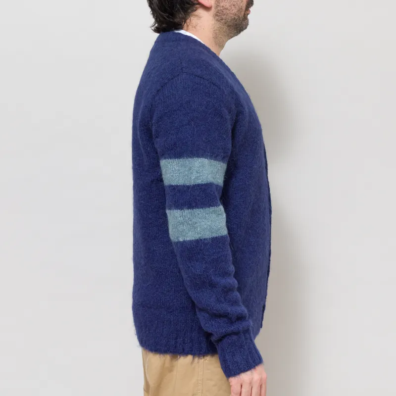 Fred Perry Chunky Tipped Sleeve Cardigan French Navy-4