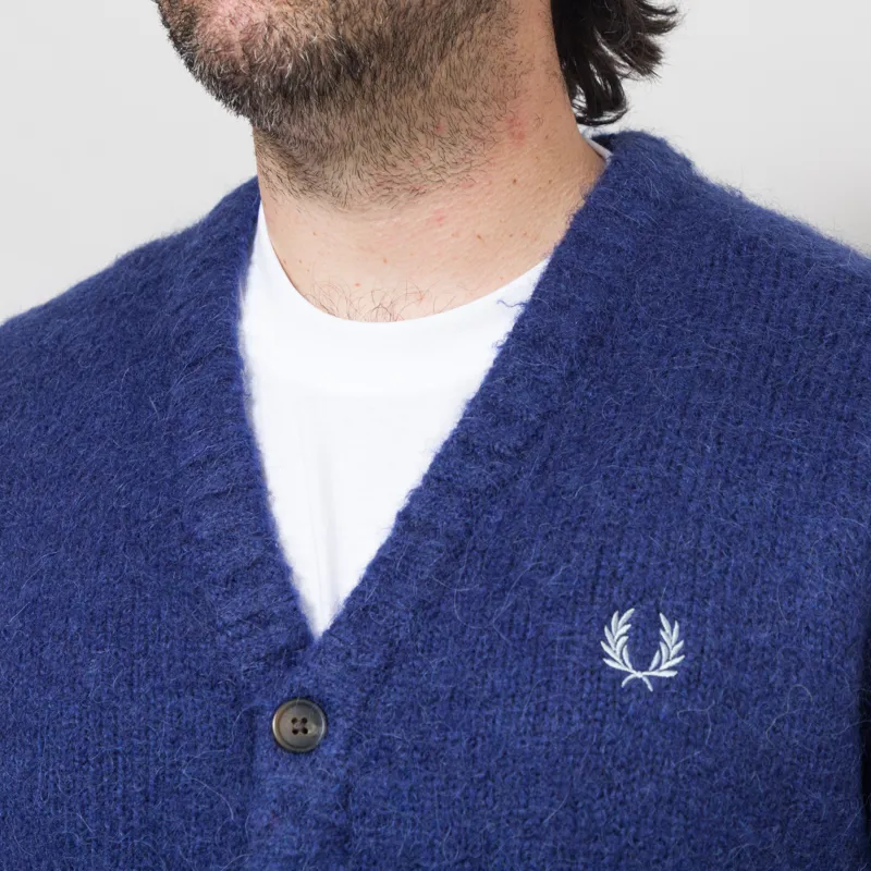Fred Perry Chunky Tipped Sleeve Cardigan French Navy-5