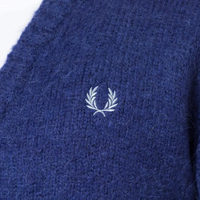 Fred Perry Chunky Tipped Sleeve Cardigan French Navy-7