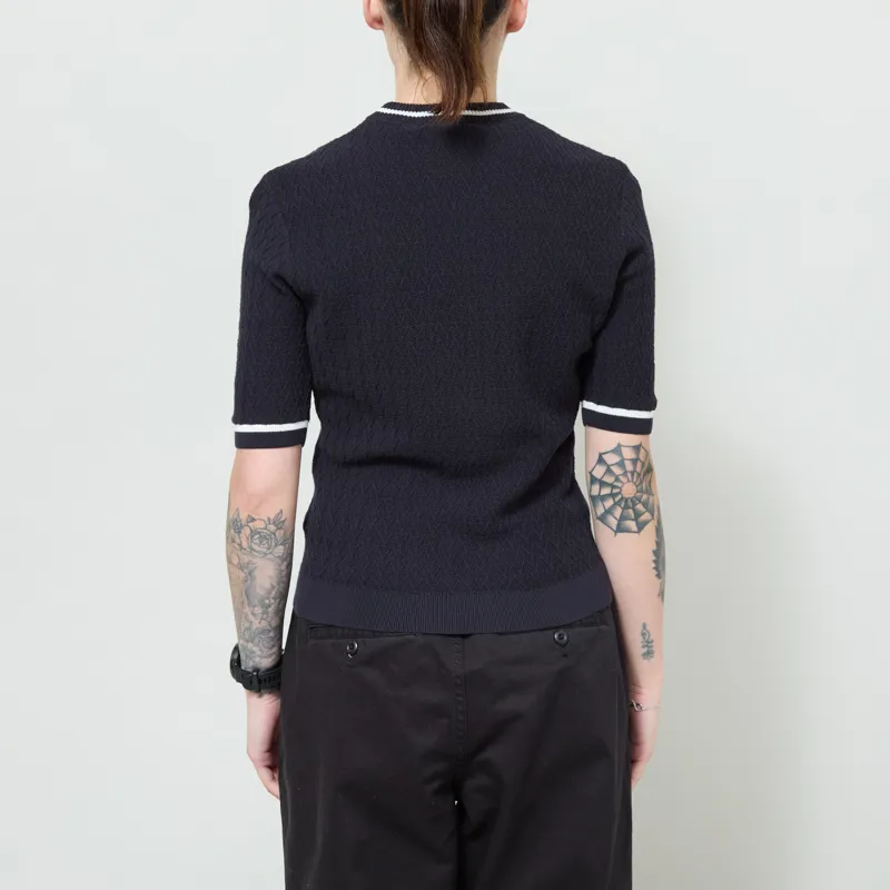 Fred Perry Womens Textured Knitted Top Navy-2