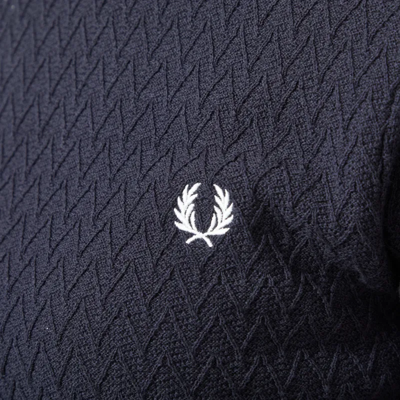 Fred Perry Womens Textured Knitted Top Navy-5