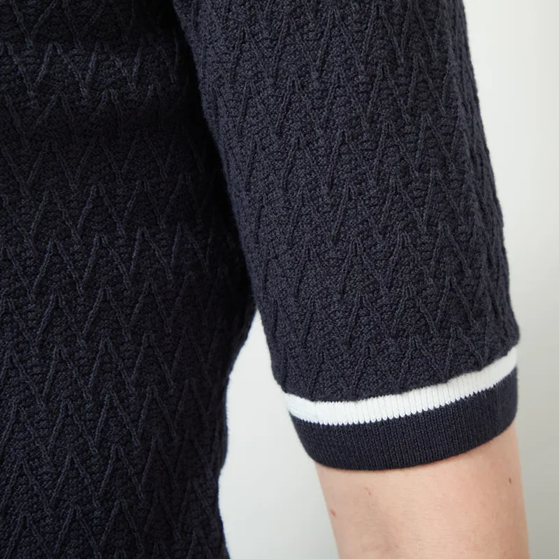 Fred Perry Womens Textured Knitted Top Navy-6