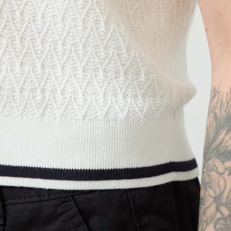 Fred Perry Womens Button Through Knitted Tank Snow White-8