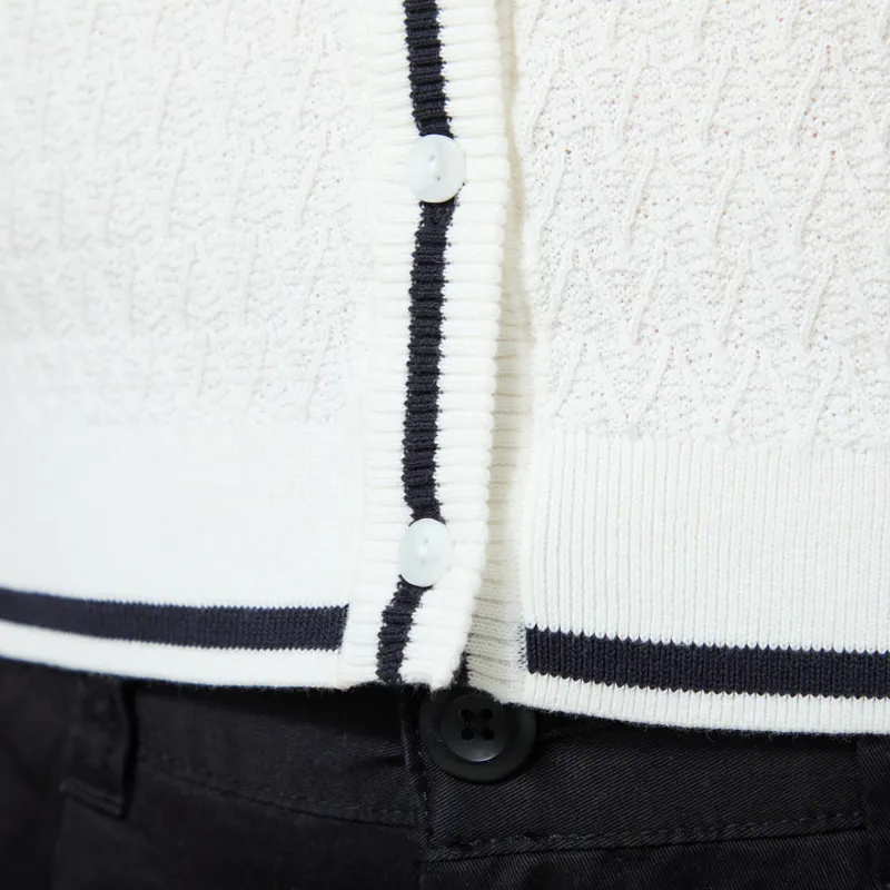 Fred Perry Womens Button Through Knitted Tank Snow White-7