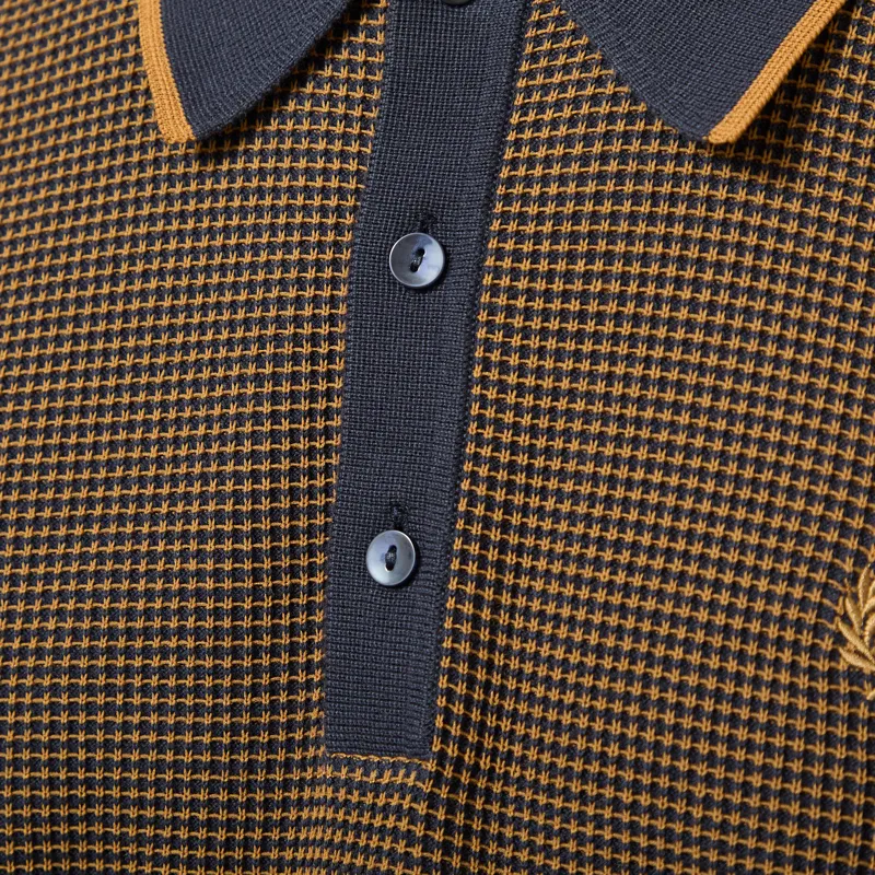 Fred Perry Tonic Waffle Knitted Shirt Navy-4