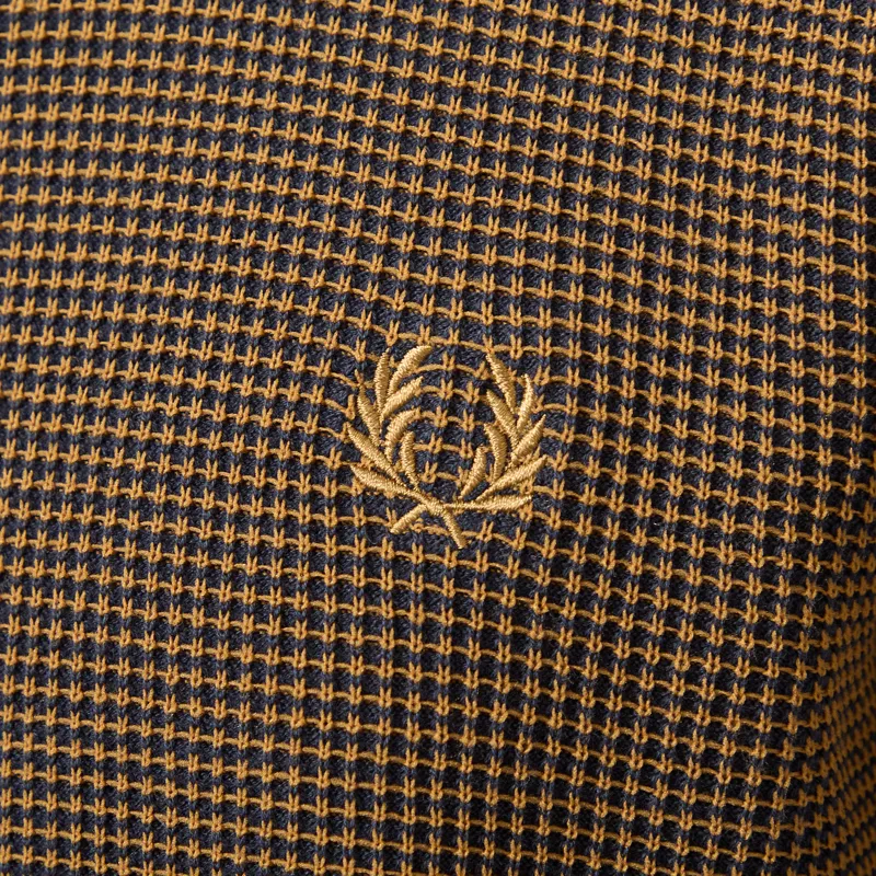 Fred Perry Tonic Waffle Knitted Shirt Navy-6