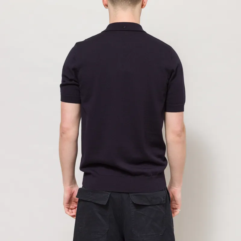 Fred Perry Cable Knitted Shirt Navy-2