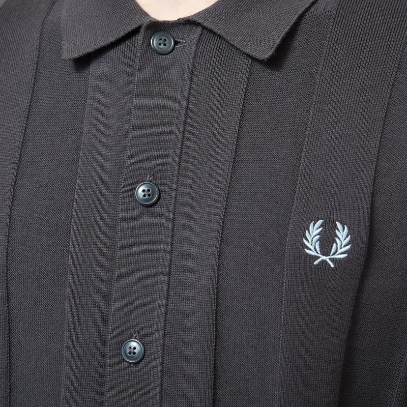 Fred Perry Tonal Vertical Stripe Shirt Anchor Grey-4