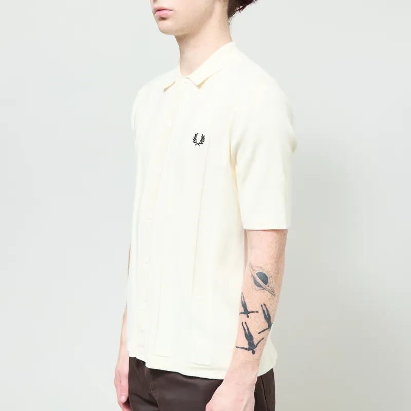 Fred Perry Tonal Vertical Stripe Shirt Ecru-1