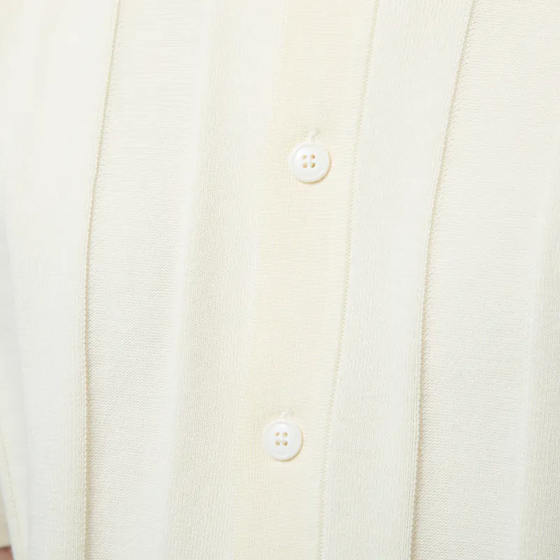 Fred Perry Tonal Vertical Stripe Shirt Ecru-6
