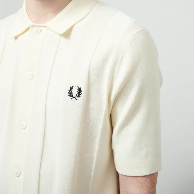 Fred Perry Tonal Vertical Stripe Shirt Ecru-3