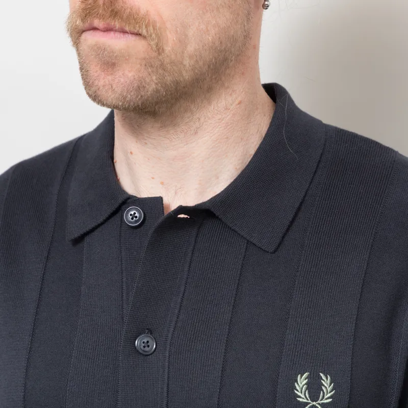 Fred Perry Tonal Vertical Stripe Shirt Navy-5