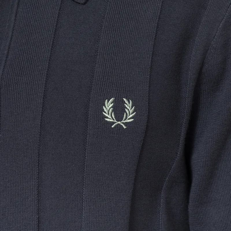 Fred Perry Tonal Vertical Stripe Shirt Navy-8