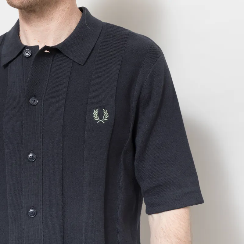 Fred Perry Tonal Vertical Stripe Shirt Navy-6