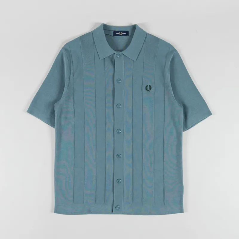 Fred Perry Tonal Vertical Stripe Shirt Stockport Blue