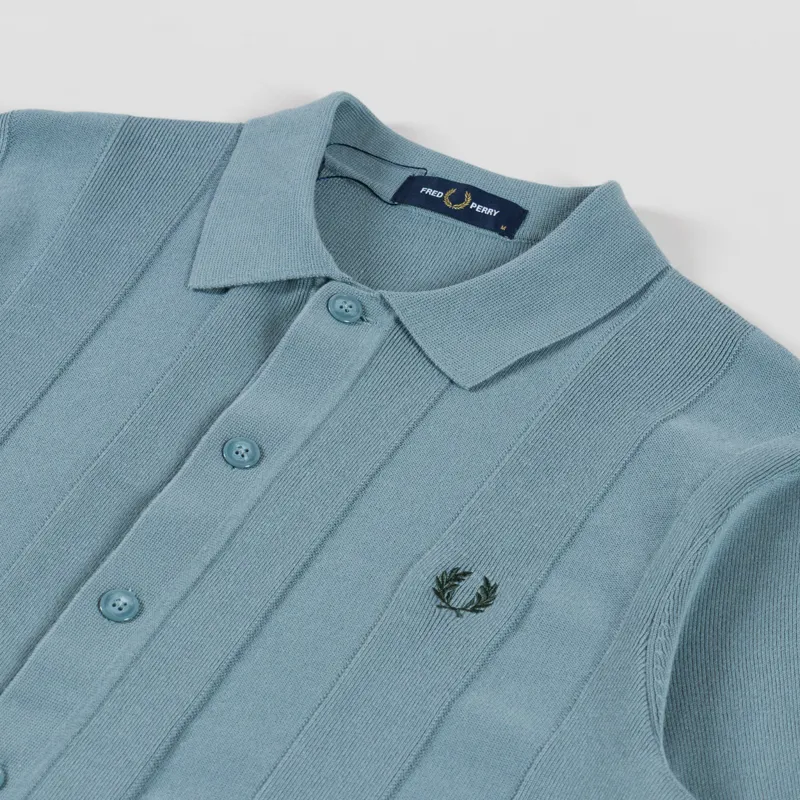 Fred Perry Tonal Vertical Stripe Shirt Stockport Blue-2