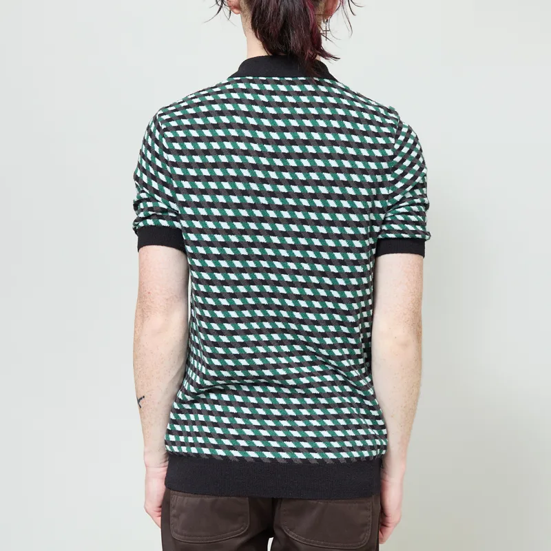 Fred Perry Geometric Knitted Shirt Light Ice-2
