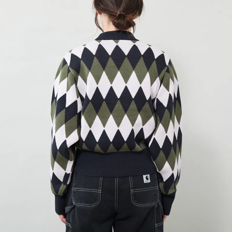 Fred Perry Womens Diamond Jacquard Jumper Navy-2