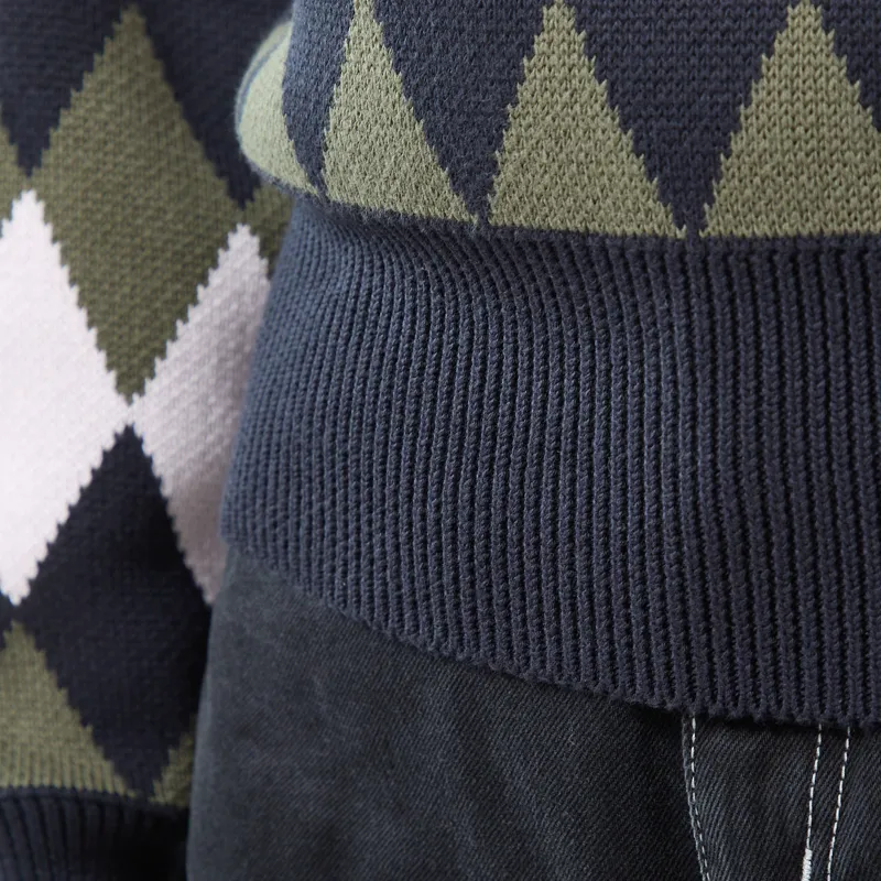 Fred Perry Womens Diamond Jacquard Jumper Navy-6