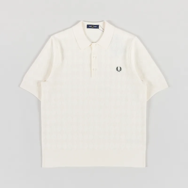 Fred Perry Pointelle Knitted Shirt Ecru