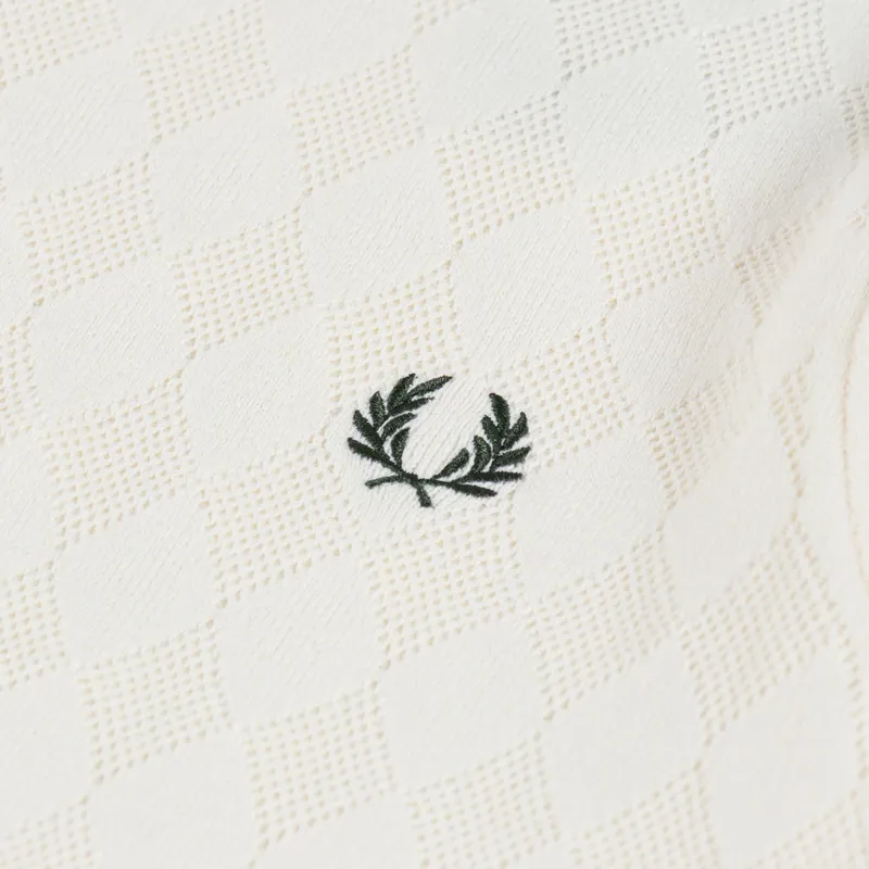 Fred Perry Pointelle Knitted Shirt Ecru-3
