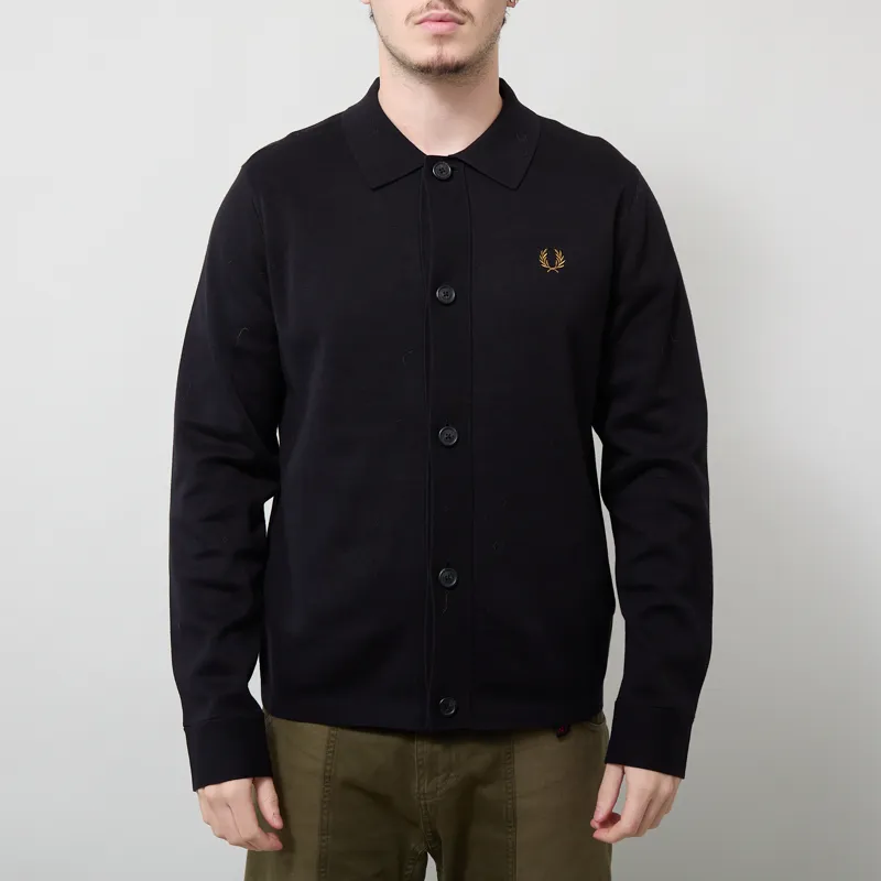 Fred Perry Knitted Overshirt Black